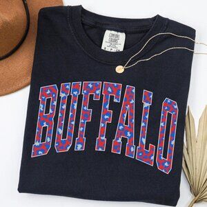 Comfort Colors Buffalo Leopard Print T-Shirt, Women_s Buffalo Fan Gift, Let_s Go